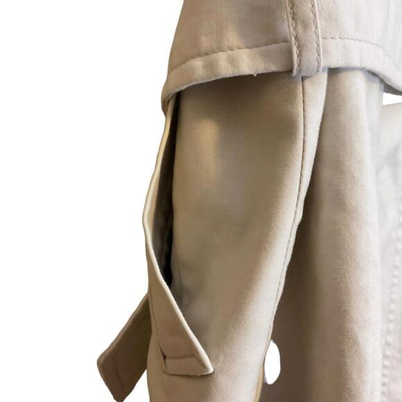 MEXX Stylish Light Khaki Short Pleated Trench Coat Belt Pockets 3/4 Slee… - Picture 9 of 13